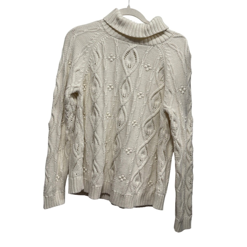 Cupcakes‎ and Cashmere Cable Knit Cowlneck Sweater Womens L Cream classic